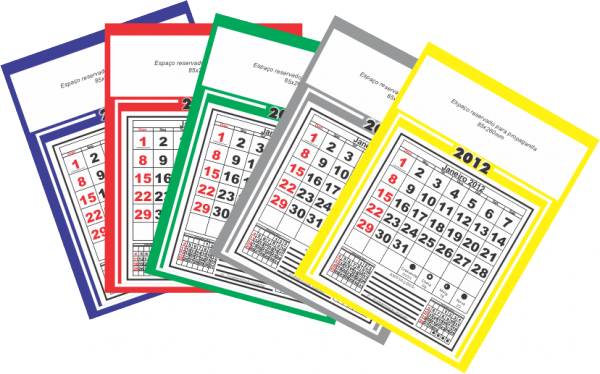 Calendário de parede Gigante Várias cores com sua logomarca