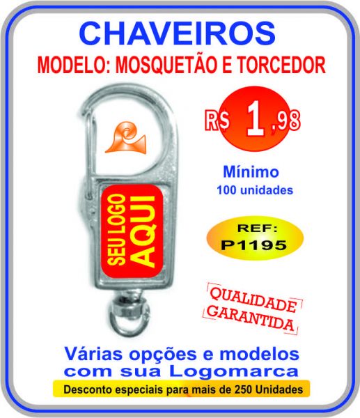 Chaveiro Mosquetão com Torcedor. Ref. 1195A